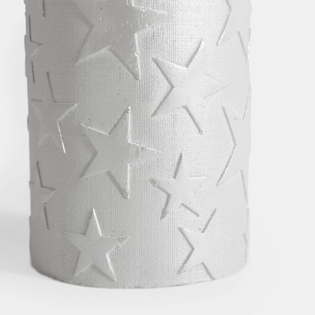 Stříbrná svíčka HVĚZDA 6,5x14 cm