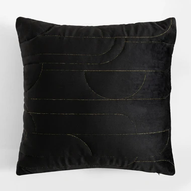 Povlak na polštář CHARLOTTE černý se zlatou nití 45x45 cm