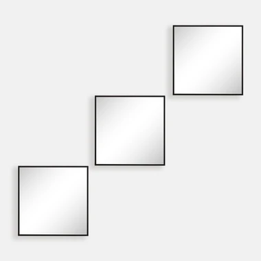 Zrcadlová dekorace černá, 3 ks