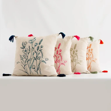 Povlak na polštář se střapci oranžový FLORIA 45x45 cm