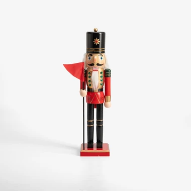 Figurka sváteční LOUSKÁČEK, červeno-zelená, 38 cm