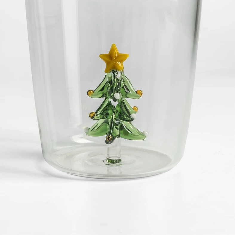 Sklenice na nápoje s vánočním stromkem uvnitř 350 ml