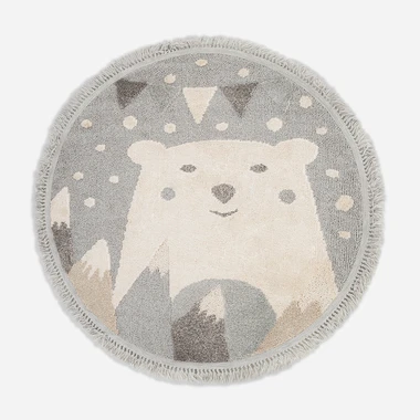 Kulatý koberec NINA s medvědem, 120 cm