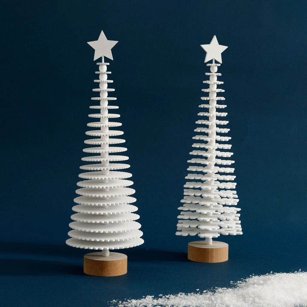 Dekorace bílý vánoční stromeček 37,5 cm MIX