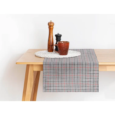 Šedý kostkovaný běhoun NEWPORT 40x120 cm