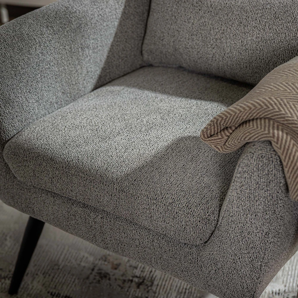 Vysoké křeslo s kovovými nohami RIFANTO šedé