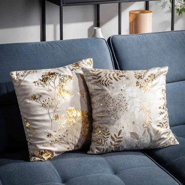 Dekorativní povlak na polštář béžovo-zlatý TEMMES 45x45 cm