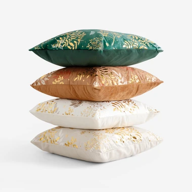 Dekorativní povlak na polštář zeleno-zlatý TEMMES 45x45 cm