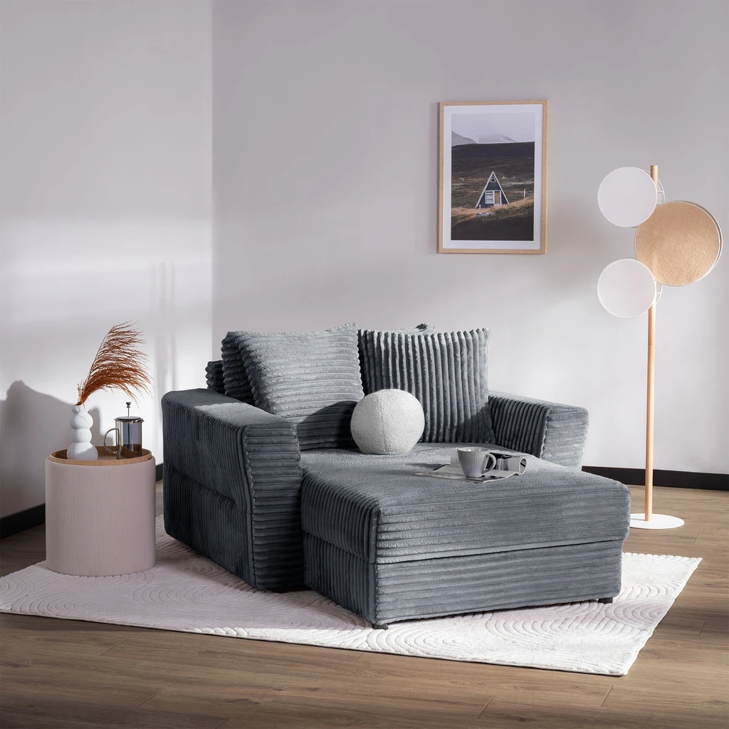 Křeslo loveseat šedé NOEMI