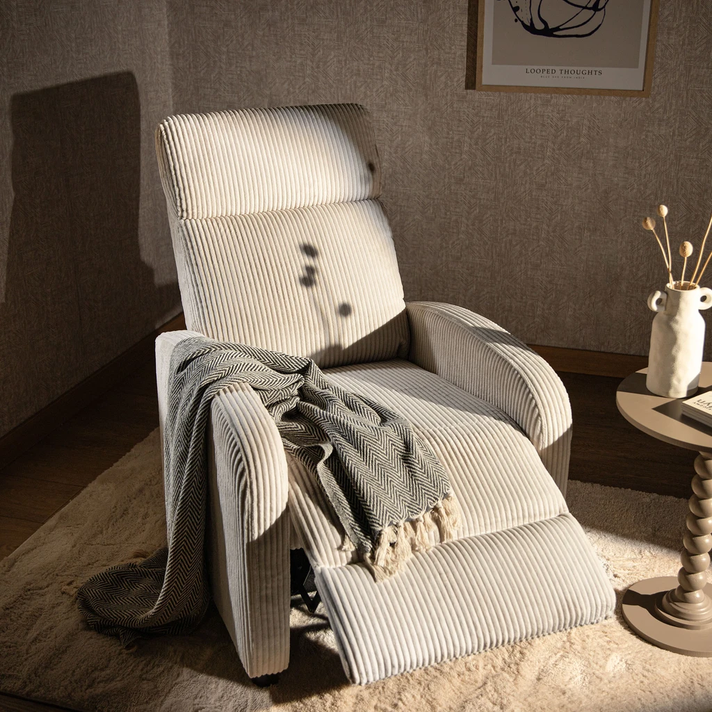 Křeslo s funkcí relax béžové BUMIO