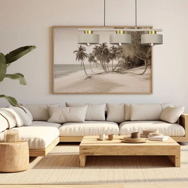 Závěsná světelná lišta MARTI III béžovo-zlatá