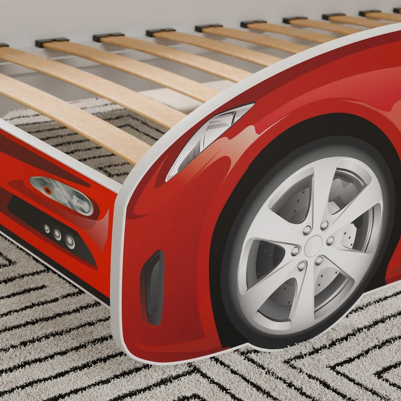 Detal, przód łóżka z wykończeniem