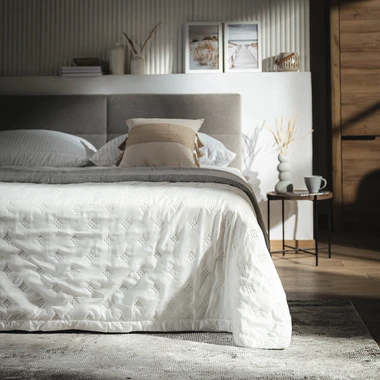 Ecru přehoz na postel CLOUD 180x200 cm