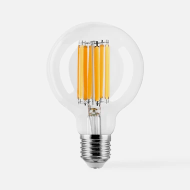 LED žárovka teplá barva ORO-CLARO-E27-G80-15W-WW