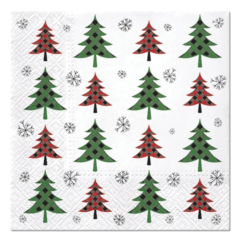 Vánoční ubrousky CHRISTMAS TREE CHECK 20 ks
