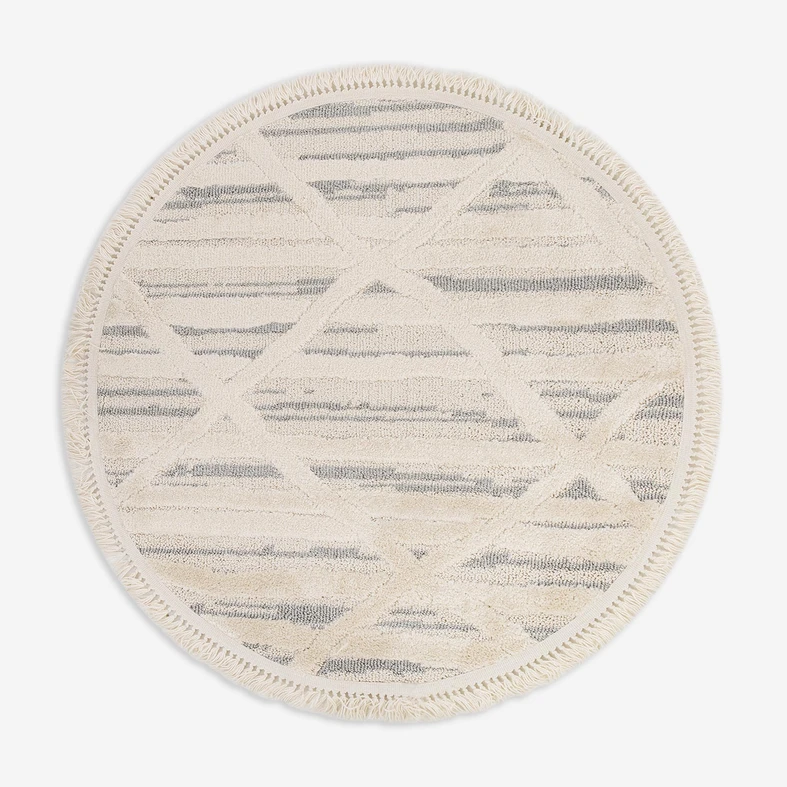 Koberec boho kulatý geometrický NINA, 120 cm