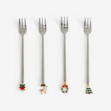 Sada vidliček s přívěsky CHRISTMANS 4 ks