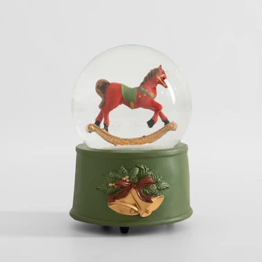 Ozdoba vánoční KULIČKA VODNÍ s kolotočem koník