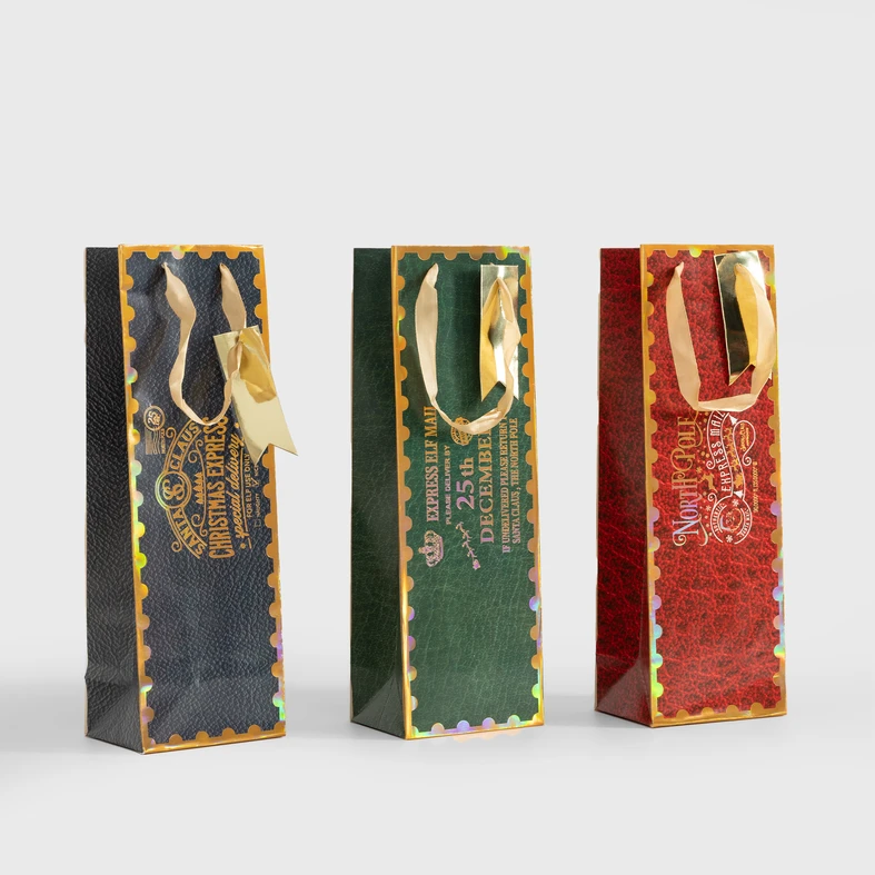 Dárková taška na láhev Vánoční expres MIX