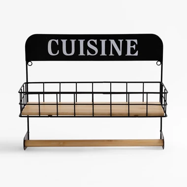 Kuchyňská polička s držákem na utěrku 34x13x28 cm