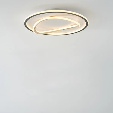 Stropní LED svítidlo kulaté LENS 50 cm černo-zlaté