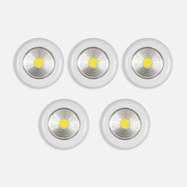 Sada 5 bílých LED světel s dotykovým spínačem