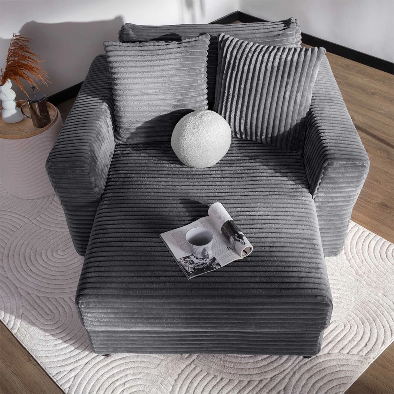 Křeslo loveseat šedé NOEMI