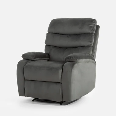 Šedé křeslo s relaxační funkcí GANIBIO