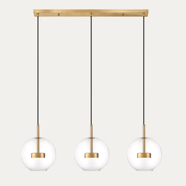 Závěsné svítidlo LED lišta 3 koule ENCELADUS zlaté