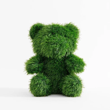 Figurka na zahradu, medvídek, umělá tráva, 35 cm