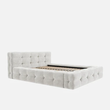 Łóżko tapicerowane beżowe ANNA 120x200 cm