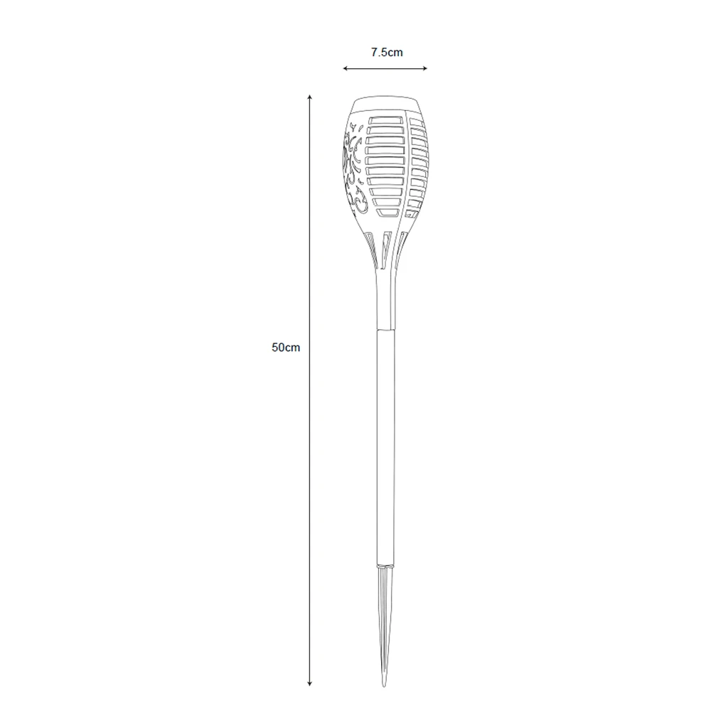 Lampa outdoorowa solarna IP44 czarna - wymiary.