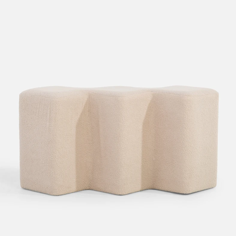 Krémový boucle taburet INTOPP