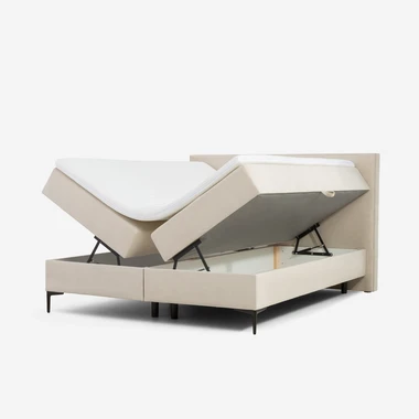 Postel boxspring světle béžová LILIAN 160x200 cm