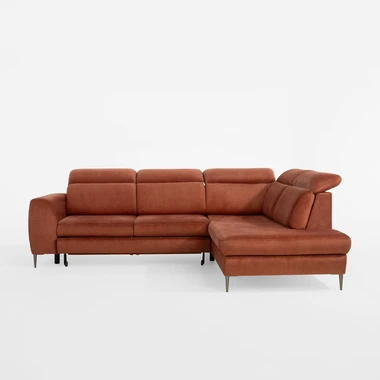 Oranžová rozkládací rohová sedací souprava AGO pravá