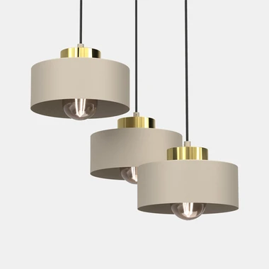 Závěsné svítidlo s kulatou základnou MARTI III béžovo-zlaté