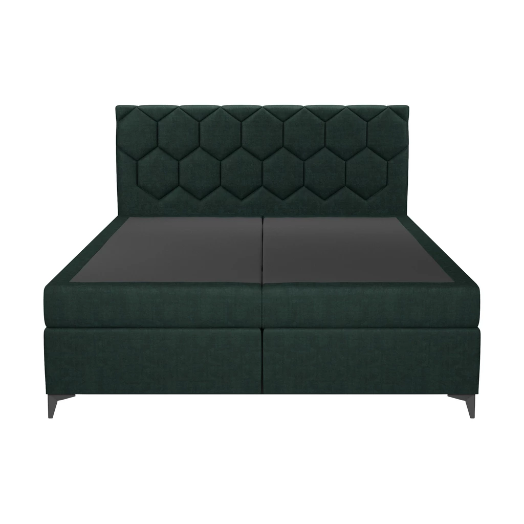 Postel boxspring s úložným prostorem zelená MEGAN PU 180x200 cm