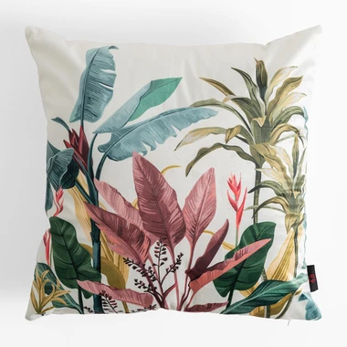 Béžový povlak na polštář s listy MADERA 45x45 cm