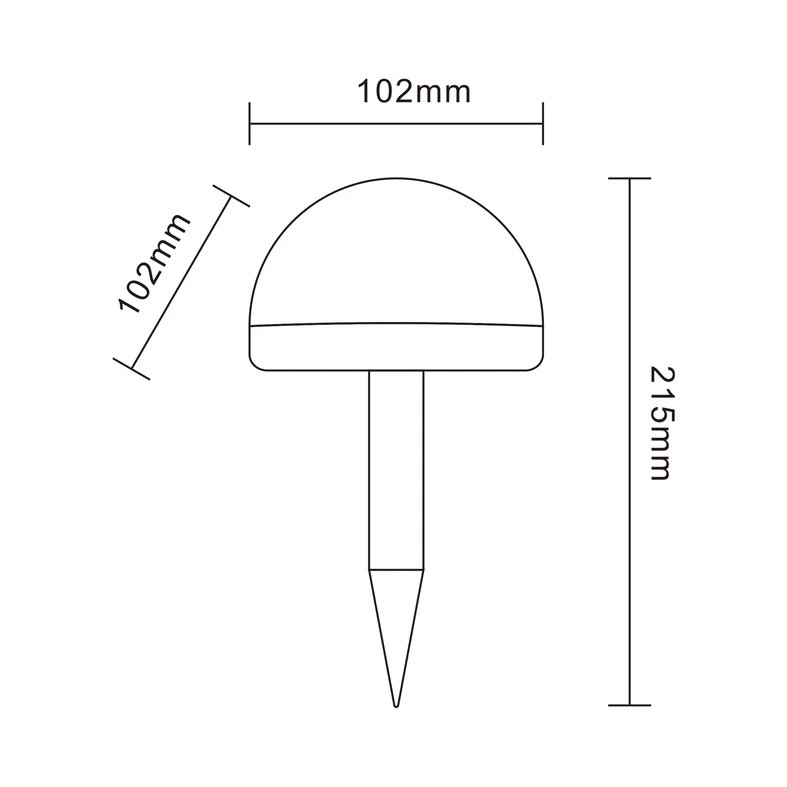 Zestaw 4 lamp LED zewnętrznych solarnych Wymiary.