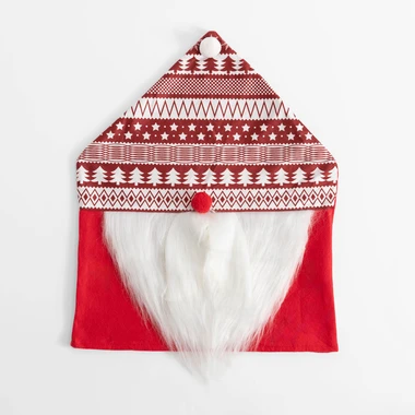 Vánoční potah na židli červený SANTA 50x58 cm