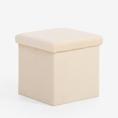 Béžový skládací taburet 38x38 cm