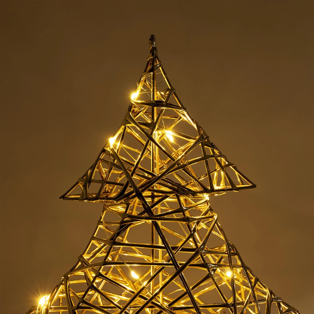 LED dekorace stromeček šampaňské zlato 40 cm