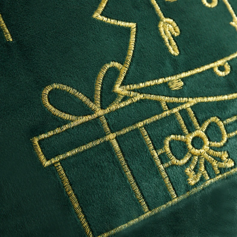 Povlak na polštář s stromečkem TWINKLE 45x45 cm tmavě zelený