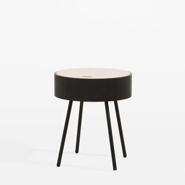 Šedý kulatý stolek 40,5x47,5 cm