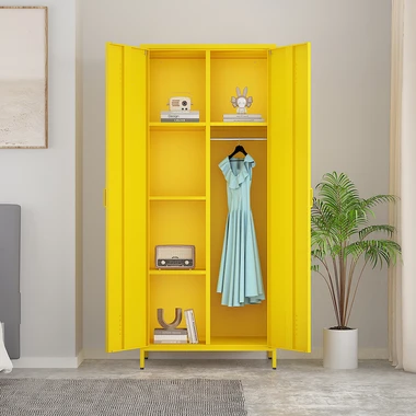 Žlutá 2-dveřová skříň SOLANS