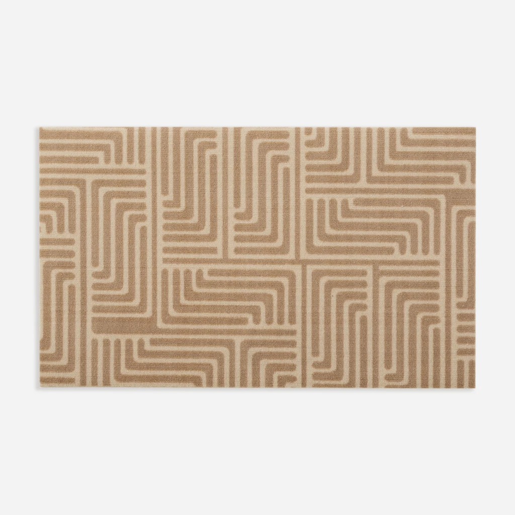 Geometrická rohožka LANA, béžová, 45x75 cm