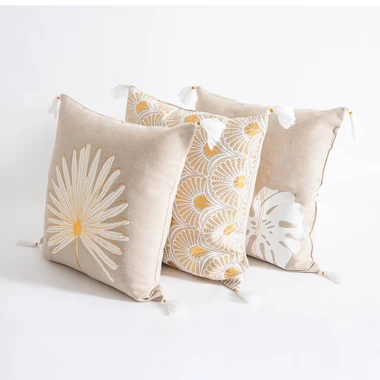 Dekorační povlak na polštář TANZA 45x45 cm bílo-béžový