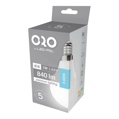 LED žárovka E14 7 W studená ORO-PREMIUM-E14-G45-7 W-XP