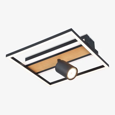 Dřevěné geometrické LED stropní svítidlo s reflektorem KORDA
