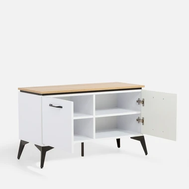 Bílý drážkovaný botník VELUTTO